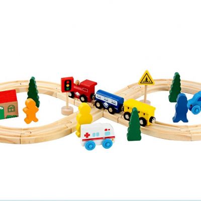 Bộ đồ chơi tàu hỏa bằng gỗ cho bé -  Mô hình tàu hỏa Nắng Của Mẹ